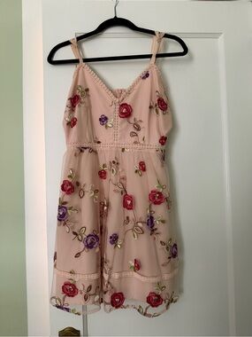BB Dakota Pink Floral Embroidered Sundress